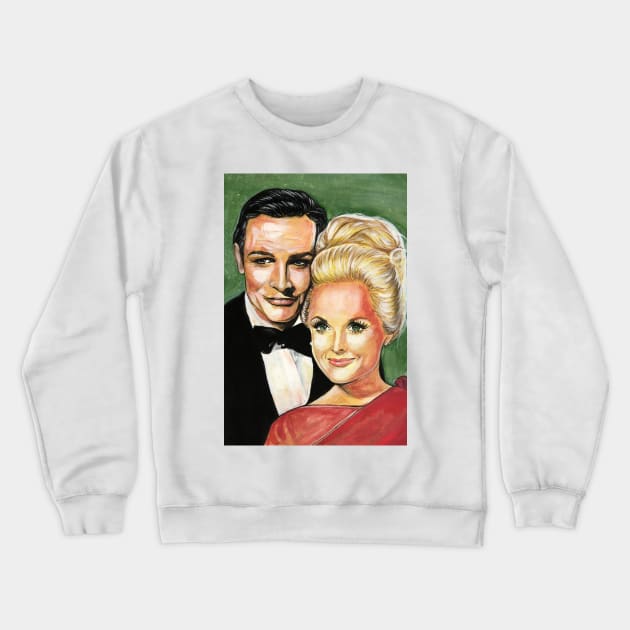 Tippi Hedren and Sean Connery Crewneck Sweatshirt by Svetlana Pelin